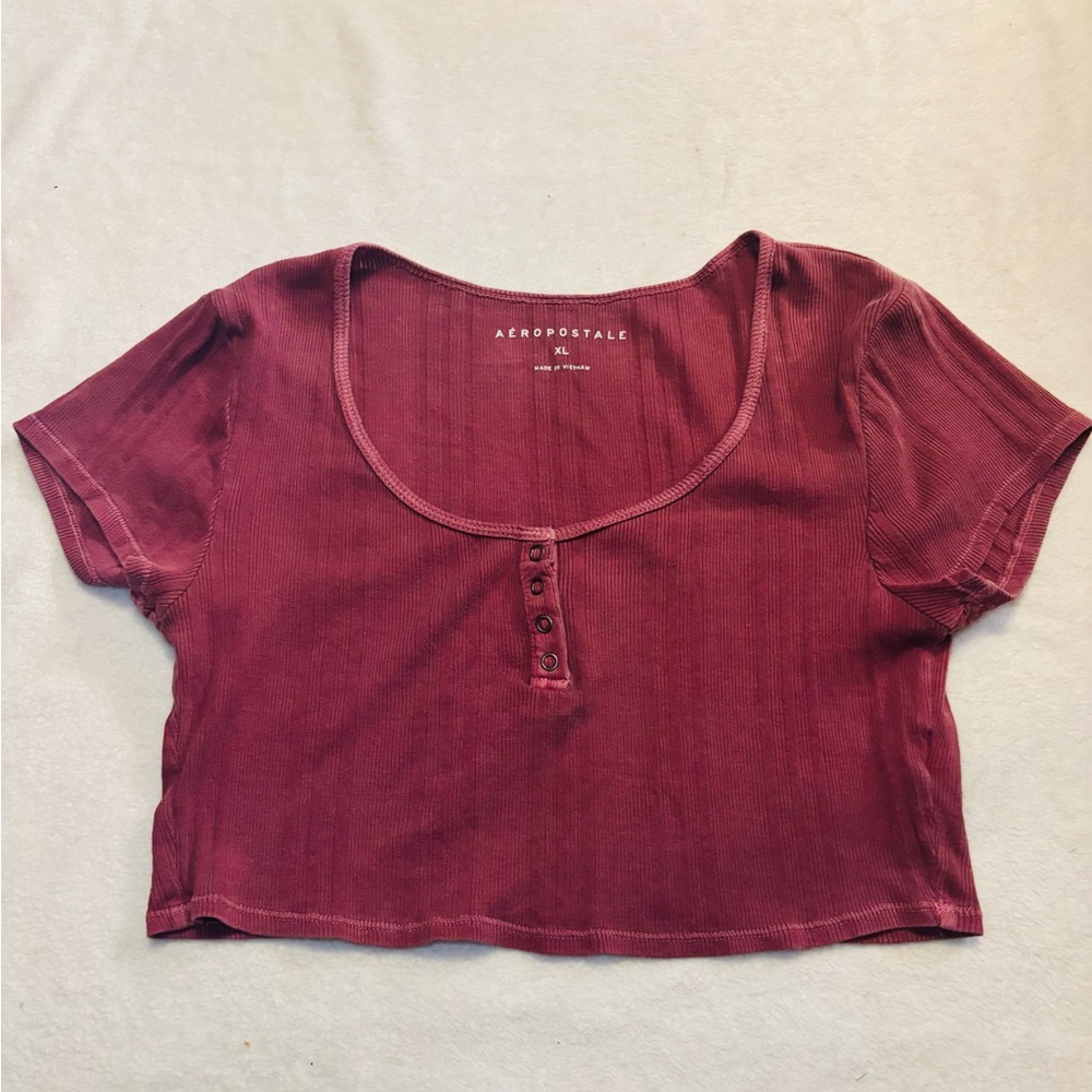 Aeropostale Scoop Neck Short Sleeve Crop XL NWOT